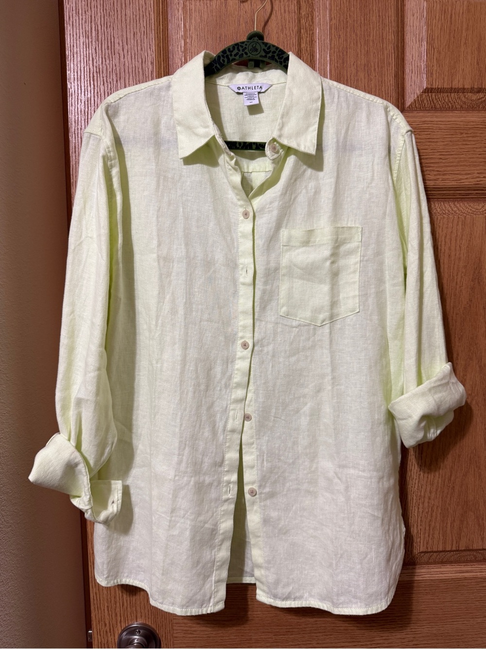 Athleta Retreat Lime Linen Top